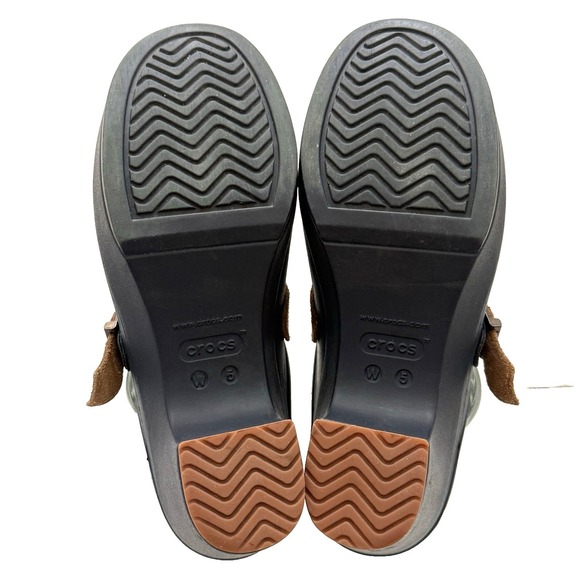 Crocs Sarah Clog Heeled Mule Shoe Women US 5 M EU 35.5 Blue Comfort Platform - Picture 6 of 8